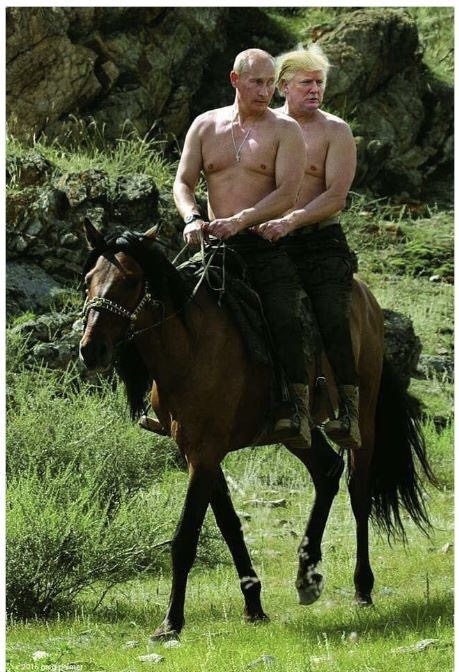 Trump and Putin Bareback Blank Meme Template