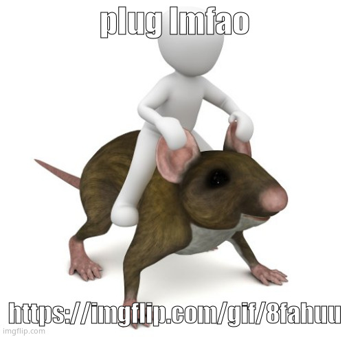 rat jockey | plug lmfao; https://imgflip.com/gif/8fahuu | image tagged in rat jockey | made w/ Imgflip meme maker