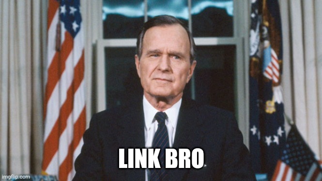 George HW Bush | LINK BRO | image tagged in george hw bush | made w/ Imgflip meme maker