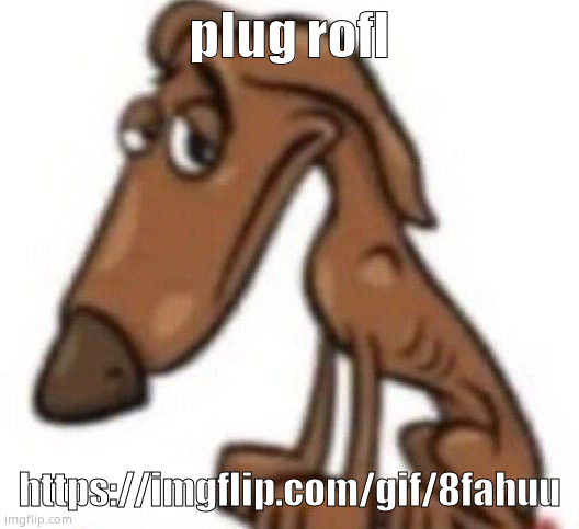 disappointed dog | plug rofl; https://imgflip.com/gif/8fahuu | image tagged in disappointed dog | made w/ Imgflip meme maker