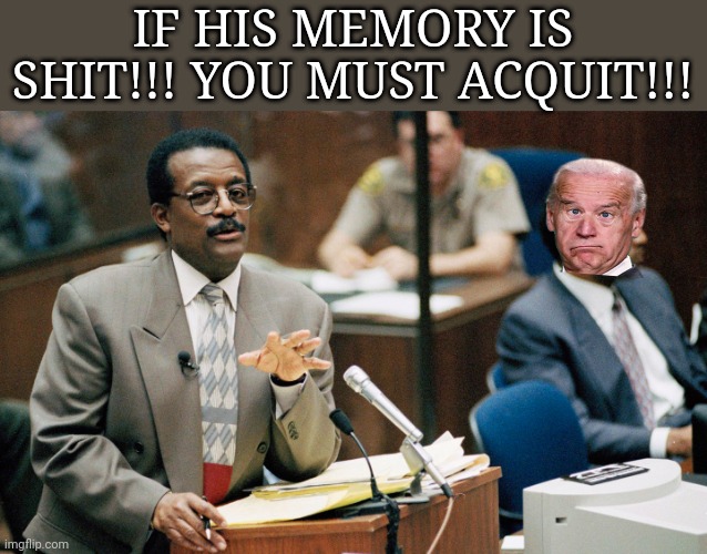 If the glove don't fit | IF HIS MEMORY IS SHIT!!! YOU MUST ACQUIT!!! | image tagged in if the glove don't fit | made w/ Imgflip meme maker