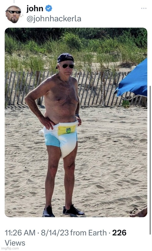 Joe Biden diaper beach | image tagged in joe biden diaper beach | made w/ Imgflip meme maker