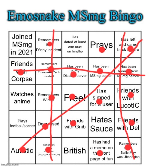 Lol | image tagged in emosnake msmg bingo | made w/ Imgflip meme maker