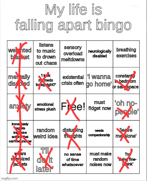 Bruh | image tagged in my life is falling apart bingo | made w/ Imgflip meme maker