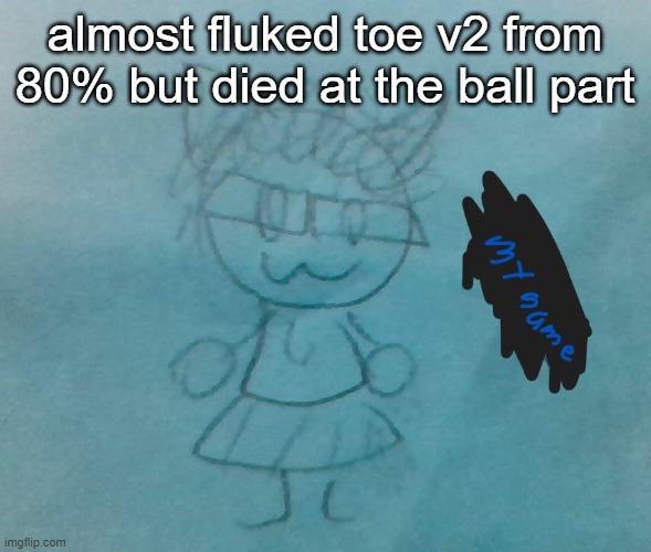 zad | almost fluked toe v2 from 80% but died at the ball part | image tagged in bda neko arc | made w/ Imgflip meme maker
