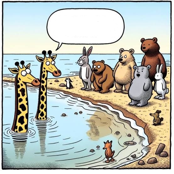 Giraffe talking to other animals Blank Meme Template