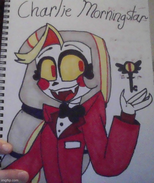 Trying out my alcohol markers | image tagged in hazbin hotel,helluva boss,vivziepop,charlie morningstar,art | made w/ Imgflip meme maker
