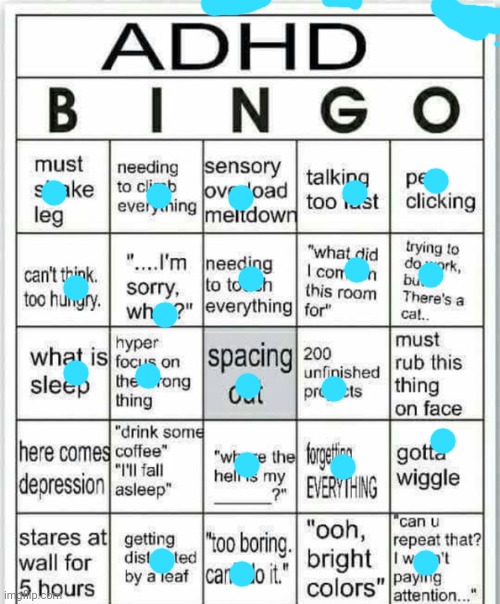 I may have issues | image tagged in adhd bingo | made w/ Imgflip meme maker