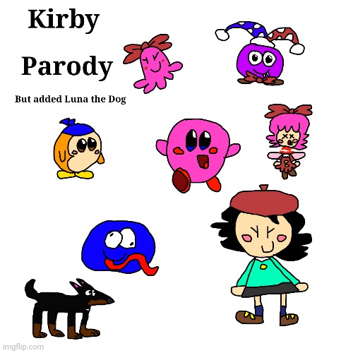 Kirby Parody (I made this artwork cuter) | image tagged in kirby,fanart,parody,funny,cute,artwork | made w/ Imgflip meme maker