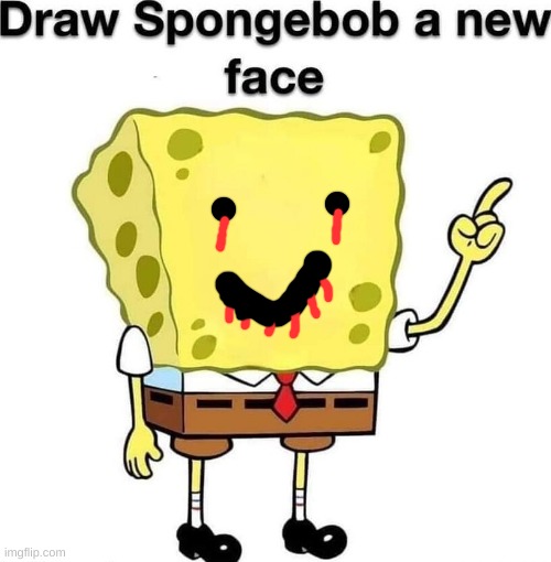 Cute! | image tagged in draw spongebob a new face | made w/ Imgflip meme maker
