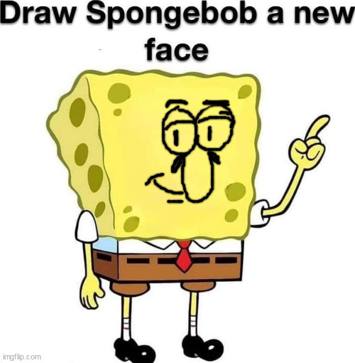 spongepeppino sqaureghetti | image tagged in draw spongebob a new face | made w/ Imgflip meme maker