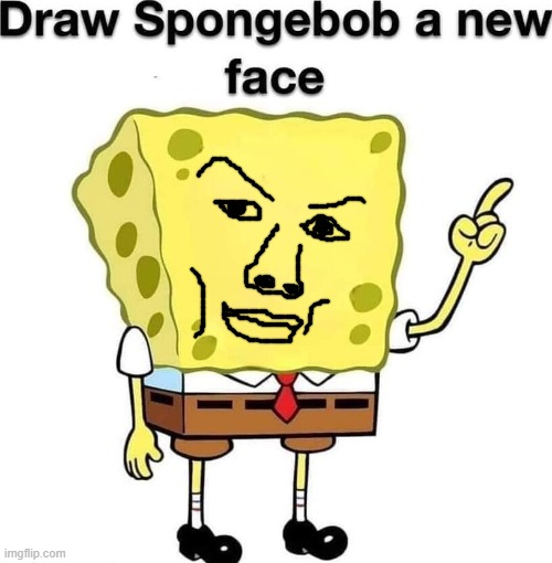 rizzler | image tagged in draw spongebob a new face | made w/ Imgflip meme maker