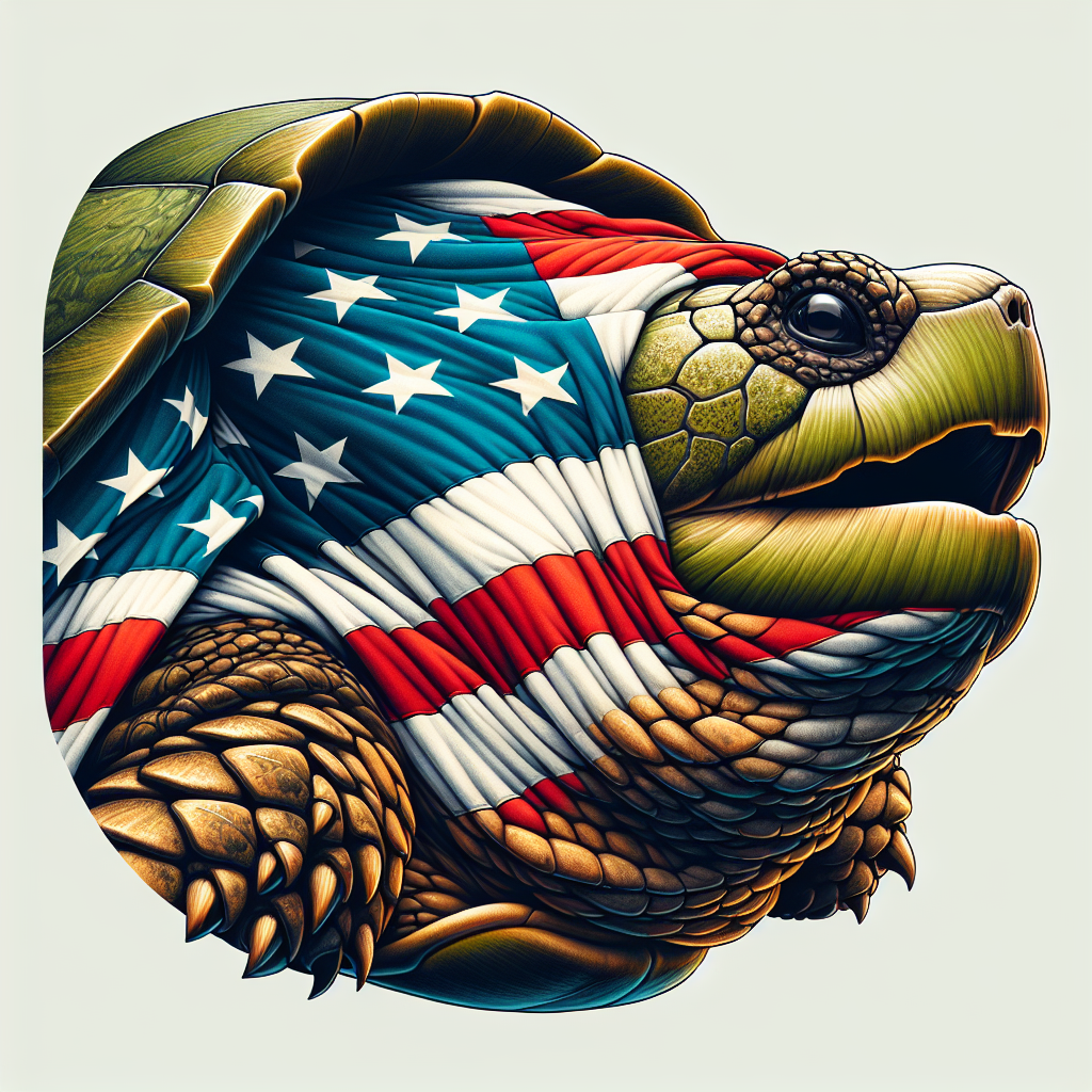 High Quality Snapping turtle with an American flag Blank Meme Template