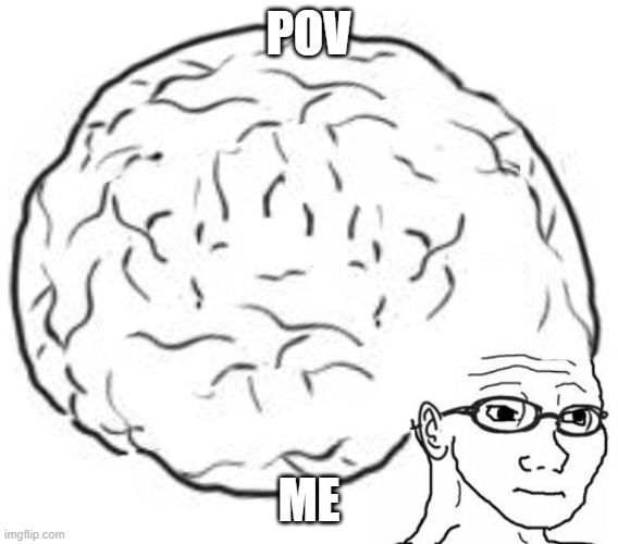 Big Brain | POV ME | image tagged in big brain | made w/ Imgflip meme maker