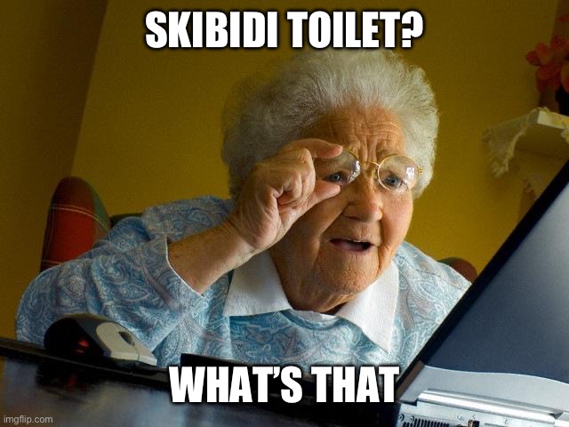 Grandma be like | SKIBIDI TOILET? WHAT’S THAT | image tagged in memes,grandma finds the internet | made w/ Imgflip meme maker