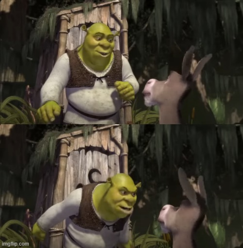 High Quality Shrek forgiving donkey Blank Meme Template