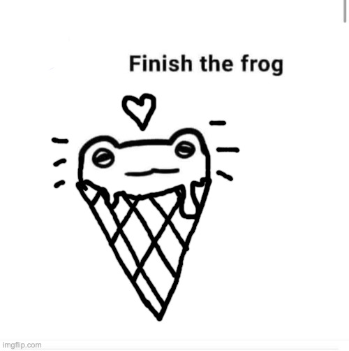 frog ice cream :) | image tagged in finish the drawing | made w/ Imgflip meme maker