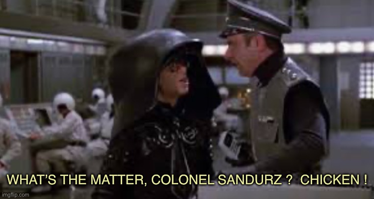 WHAT’S THE MATTER, COLONEL SANDURZ ?  CHICKEN ! | made w/ Imgflip meme maker