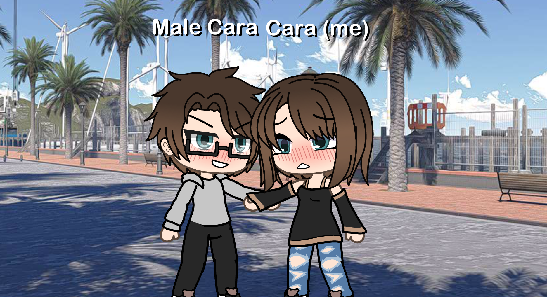 Male Cara and Cara holding hands meme Blank Meme Template