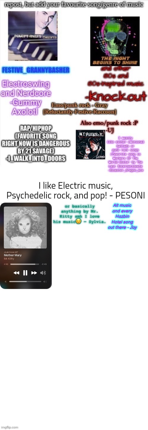 Also my comment ban is finally over | Alt music and every Hazbin Hotel song out there - Jay | made w/ Imgflip meme maker