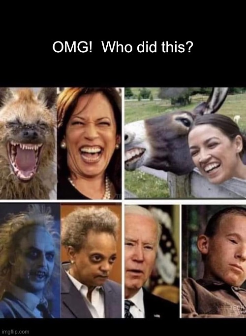 Politicians | OMG!  Who did this? | image tagged in politicians | made w/ Imgflip meme maker