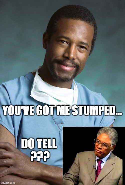 ben carson | DO TELL 
??? YOU'VE GOT ME STUMPED... | image tagged in ben carson | made w/ Imgflip meme maker