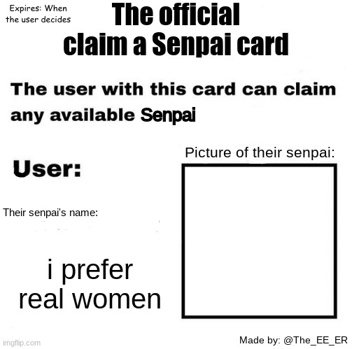 yall are crazy | i prefer real women | image tagged in the official claim a senpai pass | made w/ Imgflip meme maker