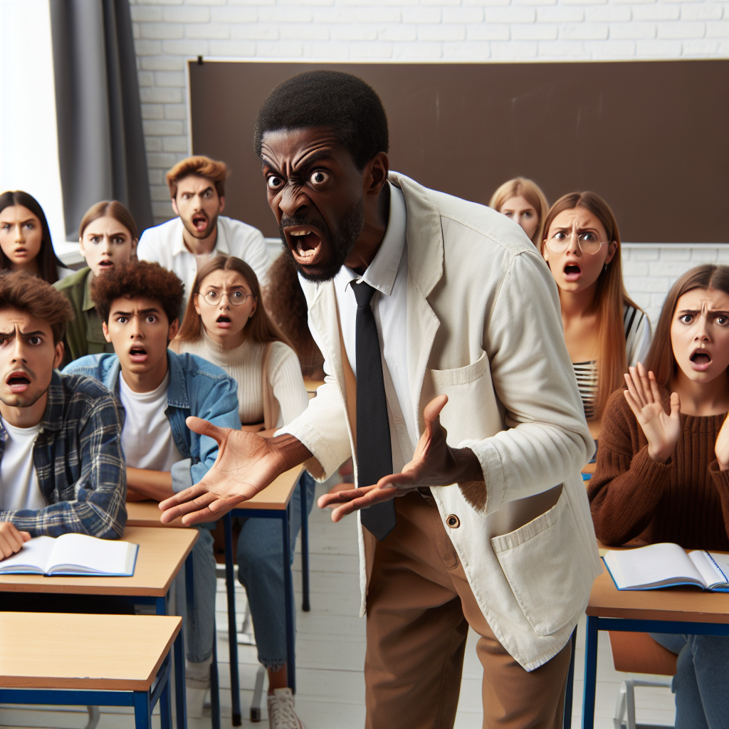 black Professor angry at his students Blank Meme Template