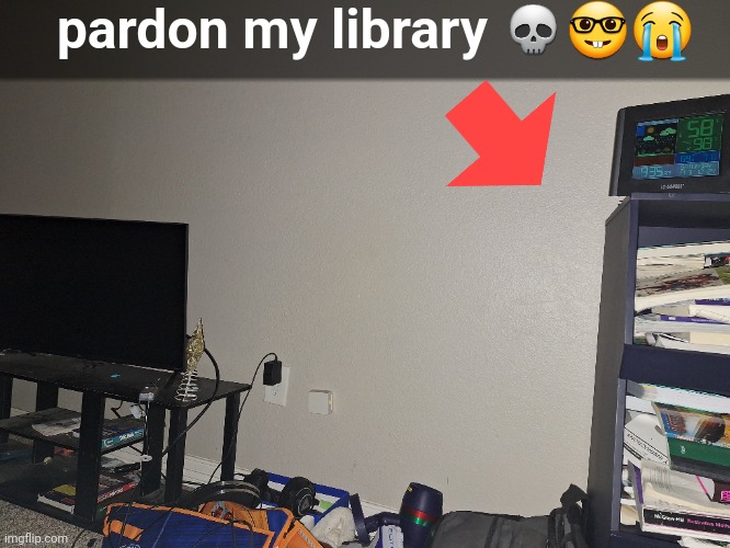 pardon my library 💀🤓😭 | made w/ Imgflip meme maker