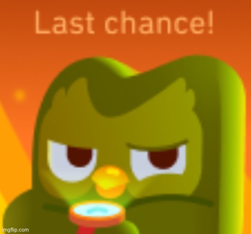 Last chance | image tagged in last chance | made w/ Imgflip meme maker