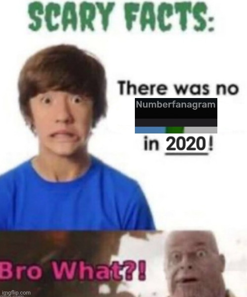 What if numberfanagram was not in 2020 | 2020 | image tagged in scary facts | made w/ Imgflip meme maker