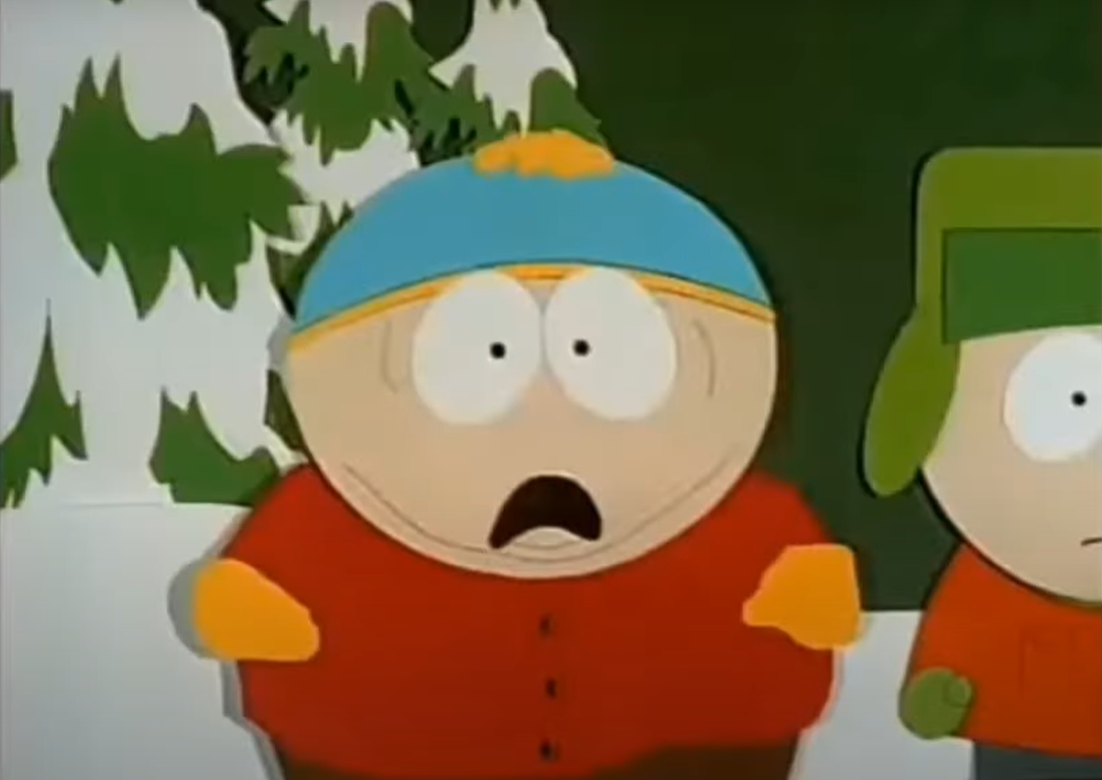 Eric Cartman surprised face, shown in an old/early South Park ep Blank Meme Template
