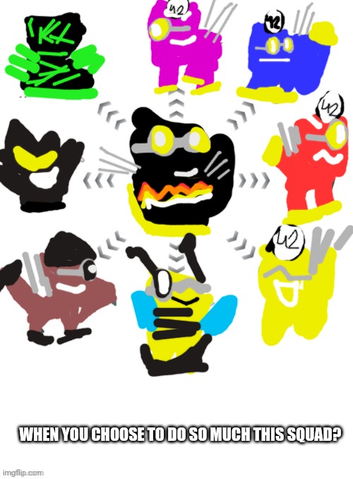 New-Reptire_squad | WHEN YOU CHOOSE TO DO SO MUCH THIS SQUAD? | image tagged in x when choosing to,reptire squad | made w/ Imgflip meme maker