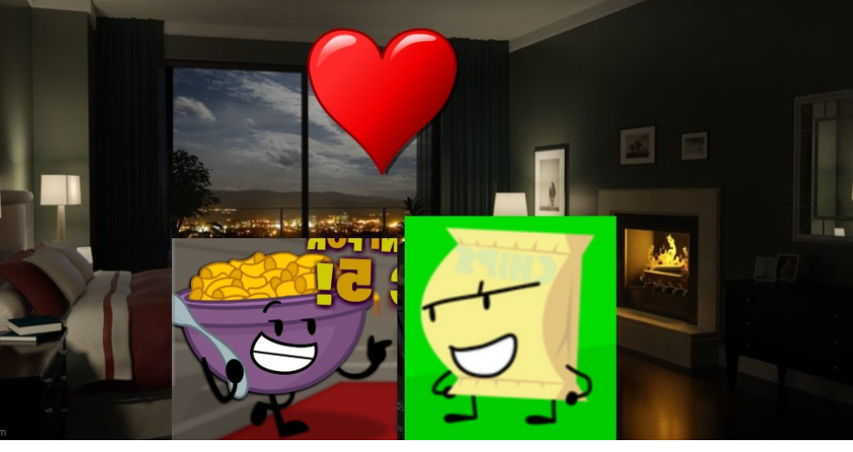 Chips and Cheddaroni In Love Blank Meme Template