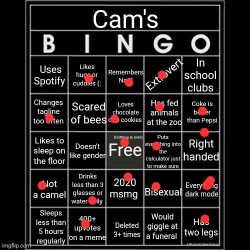 Iaintacamel's bingo | image tagged in iaintacamel's bingo | made w/ Imgflip meme maker