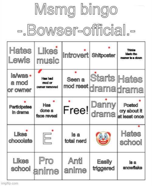 Msmg bingo. -.Bowser-official.- version | image tagged in msmg bingo - bowser-official - version | made w/ Imgflip meme maker