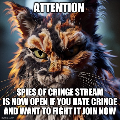 ATTENTION; SPIES OF CRINGE STREAM IS NOW OPEN IF YOU HATE CRINGE AND WANT TO FIGHT IT JOIN NOW | made w/ Imgflip meme maker