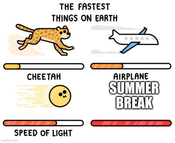 [insert title here] | SUMMER
BREAK | image tagged in fastest thing possible | made w/ Imgflip meme maker