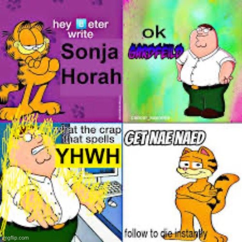 image tagged in hey beter,garfield,peter griffin | made w/ Imgflip meme maker