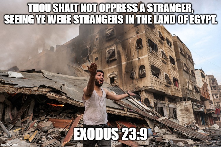 stranger | THOU SHALT NOT OPPRESS A STRANGER, SEEING YE WERE STRANGERS IN THE LAND OF EGYPT. EXODUS 23:9 | image tagged in palestine | made w/ Imgflip meme maker