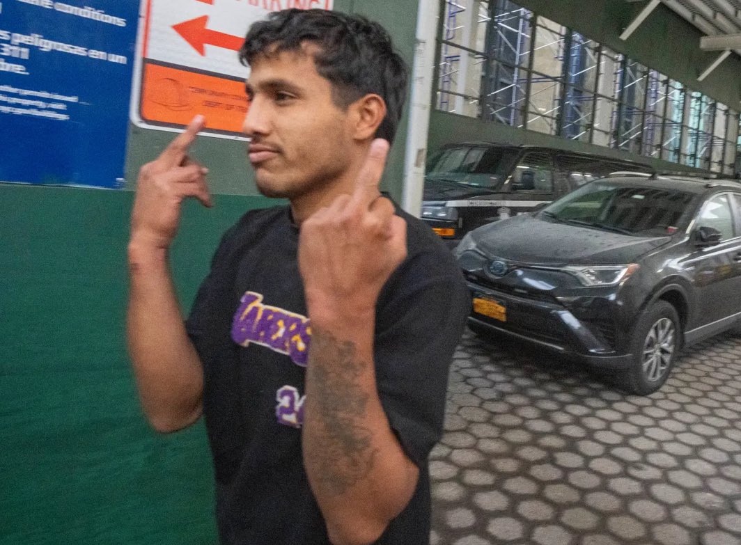 Illegal Immigrant gives America a middle finger Blank Meme Template