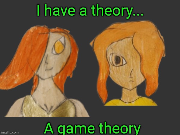 They have opposite eyes covered. Just pointing out a small similarity, idk if this actually has implications | I have a theory... A game theory | made w/ Imgflip meme maker
