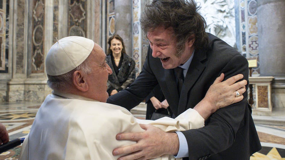 Argentina president meats the The Pope Blank Meme Template
