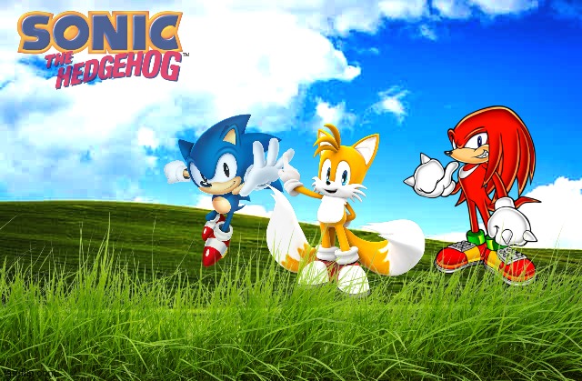 Sonic wallpaper thing | image tagged in windows desktop | made w/ Imgflip meme maker