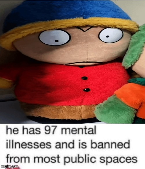 ? | image tagged in he has 97 mental illnesses,plush,eric cartman,bootleg | made w/ Imgflip meme maker