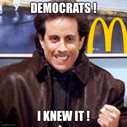 Seinfeld Newman | DEMOCRATS ! I KNEW IT ! | image tagged in seinfeld newman | made w/ Imgflip meme maker