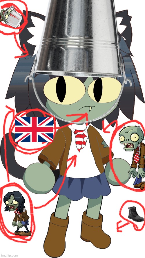 Yes, I drew neco arc as a basic zombie | image tagged in pvz,plants vs zombies,fun,funny,meme | made w/ Imgflip meme maker