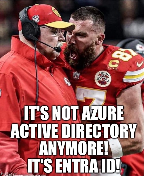 It's Entra ID | IT'S NOT AZURE ACTIVE DIRECTORY; ANYMORE! IT'S ENTRA ID! | image tagged in entra id,active directory,azure active directory | made w/ Imgflip meme maker