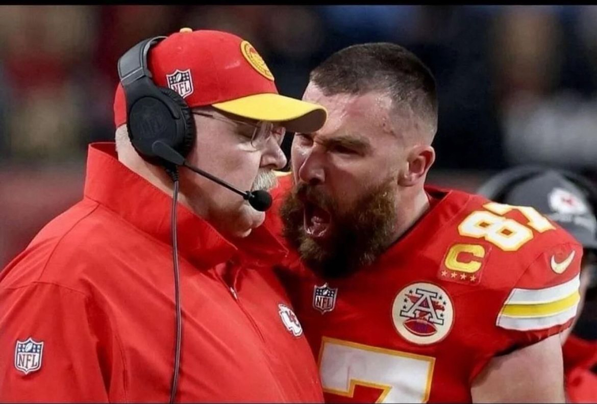 High Quality Travis Yelling at Andy Reid Blank Meme Template
