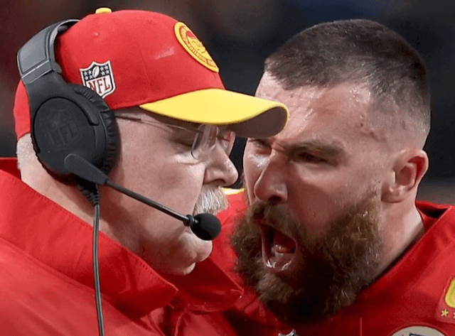 Travis Kelce Yelling at Andy Reid Blank Meme Template